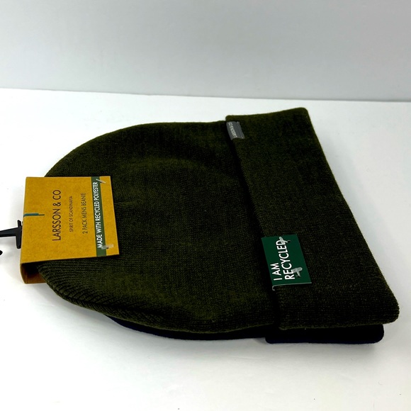 LARSSON & CO SPIRIT OF SCANDINAVIA, BEANIE SET, OLIVE GREEN & NAVY BLUE,ONE SIZE - Picture 7 of 14